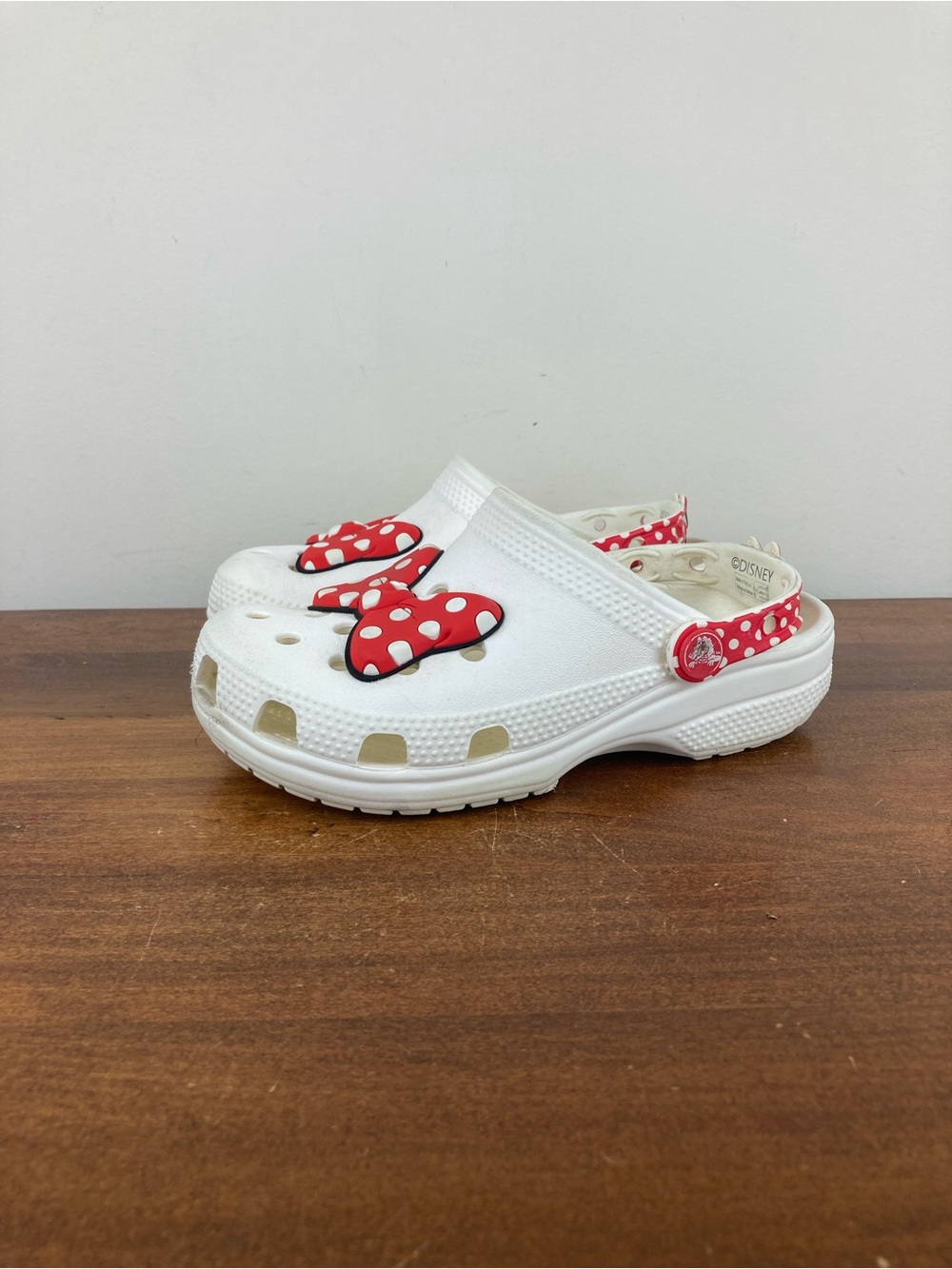 Crocs Disney Minnie Mouse Clog White Slip-On Comfort Shoes 208711 Girls Size 13